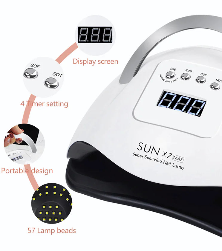 LumiNails™ Pro 220W UV LED Nail Dryer – Fast Gel Curing Lamp