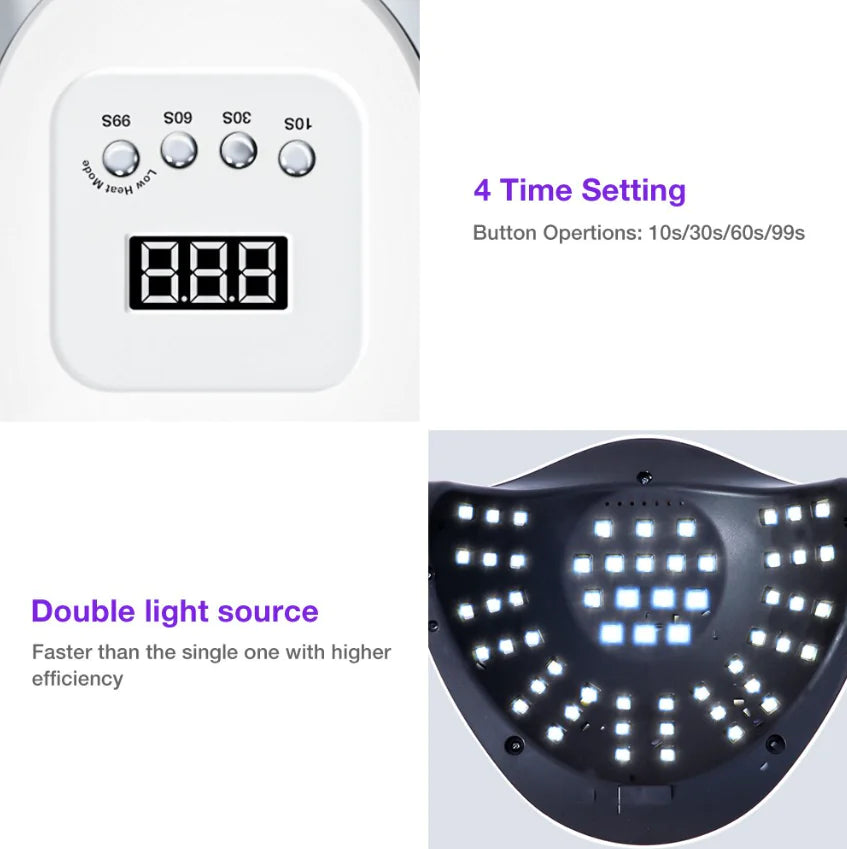 LumiNails™ Pro 220W UV LED Nail Dryer – Fast Gel Curing Lamp