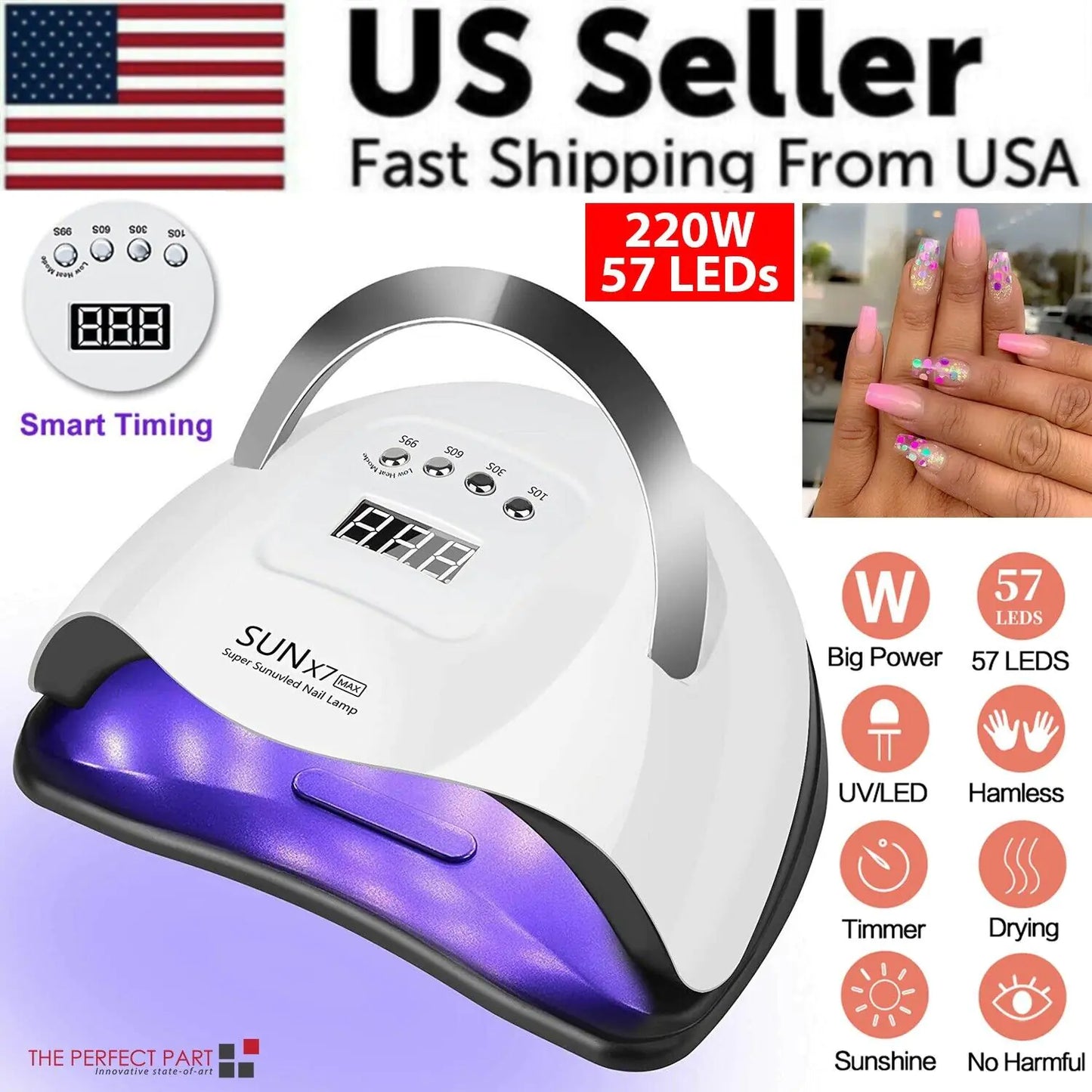 LumiNails™ Pro 220W UV LED Nail Dryer – Fast Gel Curing Lamp