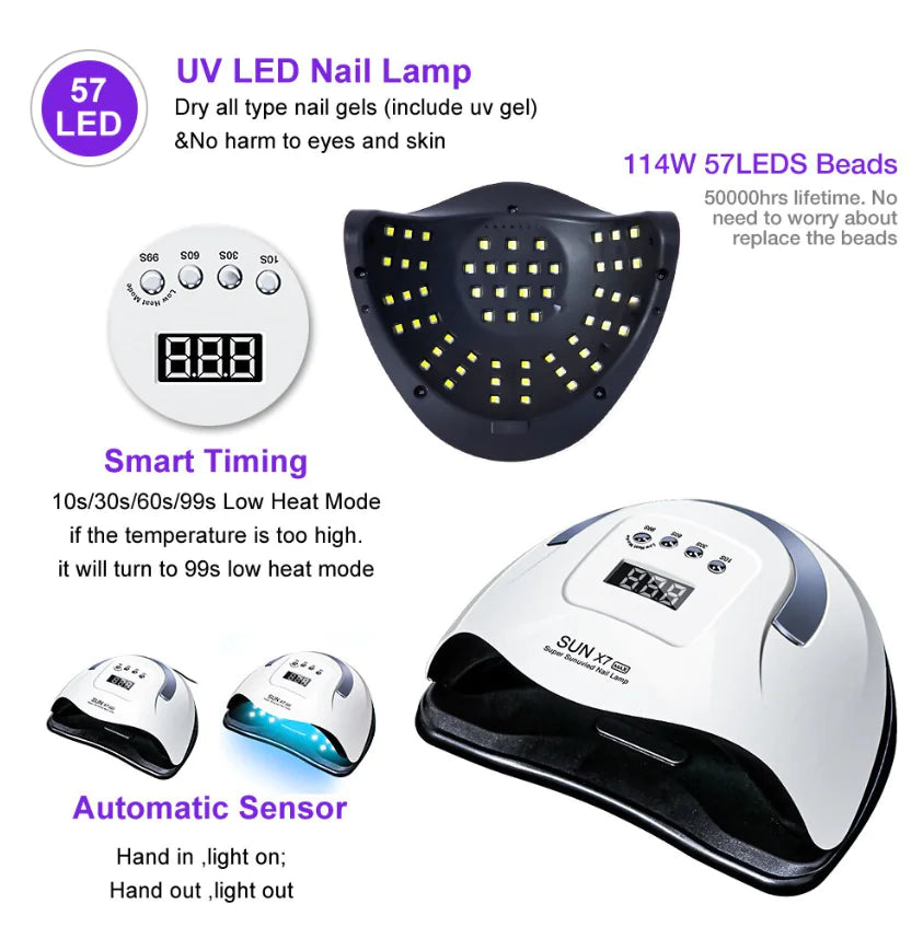 LumiNails™ Pro 220W UV LED Nail Dryer – Fast Gel Curing Lamp